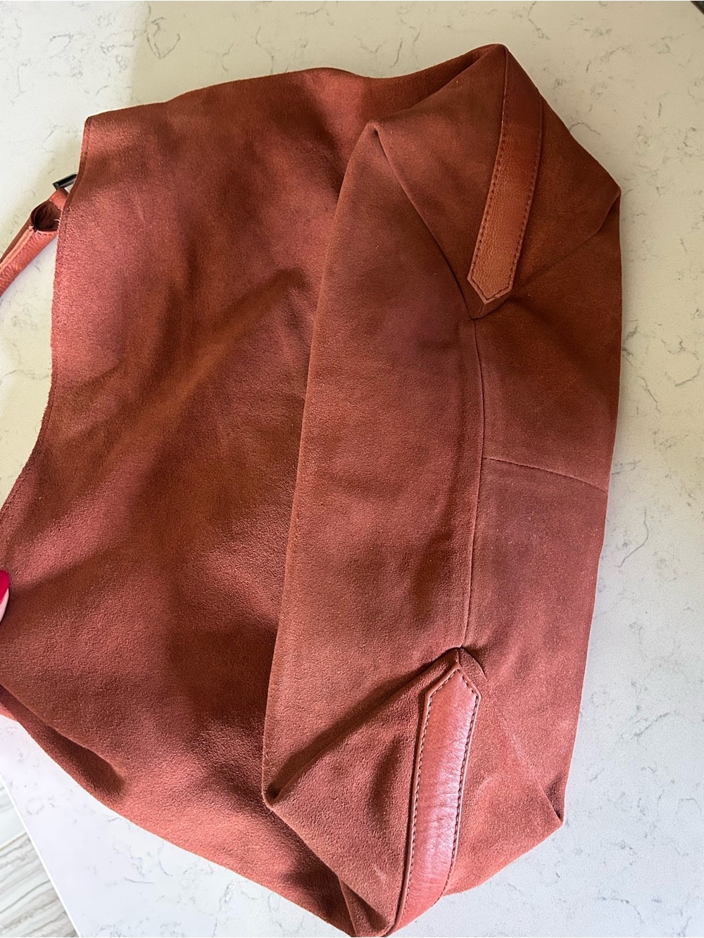 Free People Suzie Suede Slouchy Tote Bag in Between Brown with Wallet/Charm - Picture 12 of 16